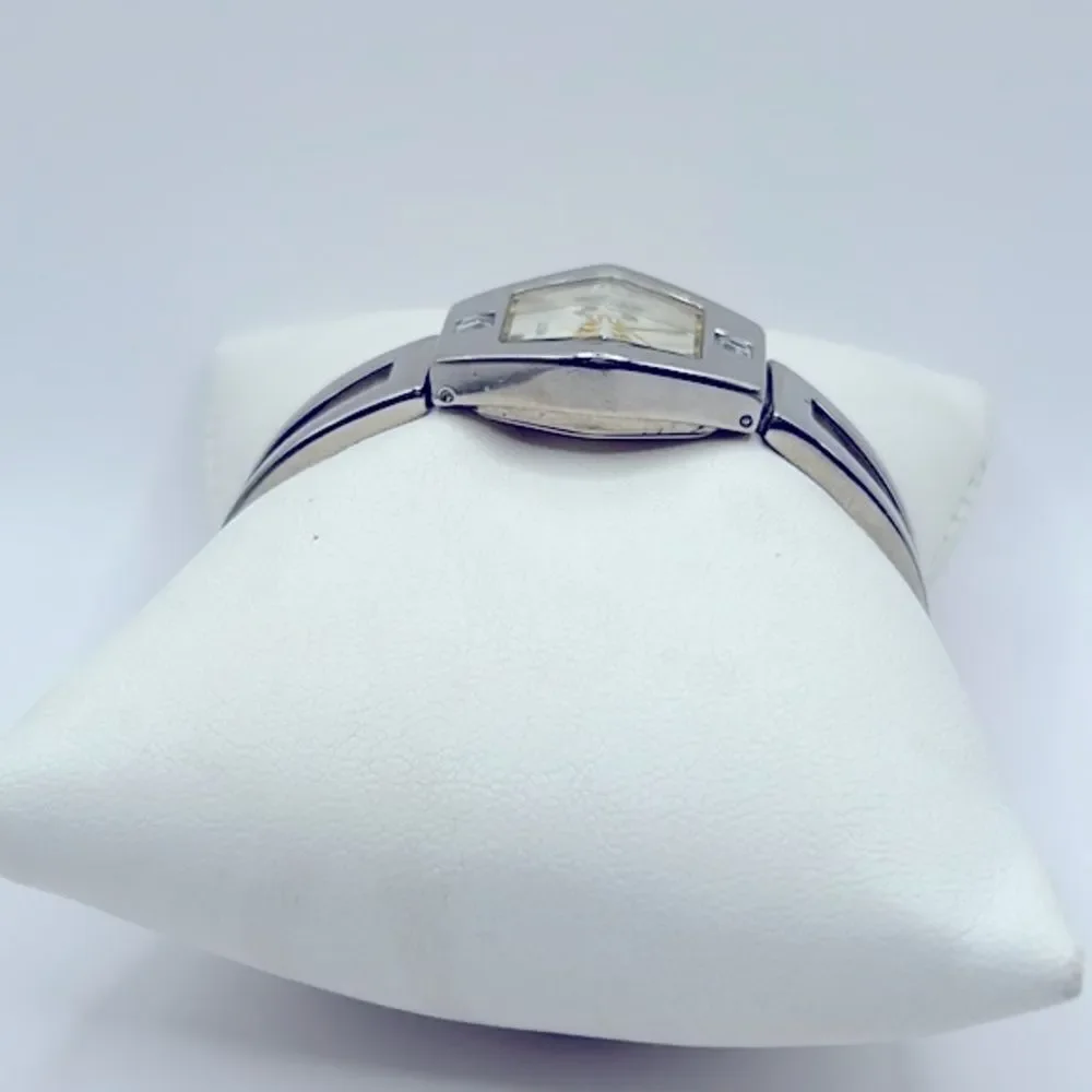 Working! Ladies Nine West Dainty Rhinestone Accent Minimalist Analog Watch